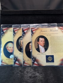 James Monroe, John Quincy Adams, Andrew Jackson, & Martin Van Buren Coin & Stamp Pages