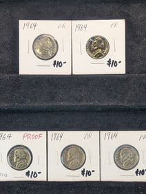 (5) 1964-P Proof Jefferson Nickels