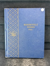 1946-1964 Roosevelt Dimes 48-Coin Set In Whitman Slide Book. Includes All The Key Dates.