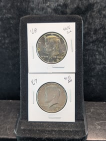 (2 Coins) 1967 & 1968-D Silver Kennedy Half Dollars - 40% Silver