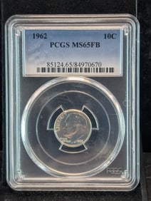 1962 Silver Roosevelt Dime MS 65 FB By PCGS - 90% Silver