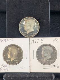 (3) Clad Kennedy Half Dollars 1976-S, 1977-S, 1978-S