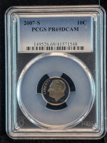 2007-S Roosevelt Dime PR 69 DCAM By PCGS