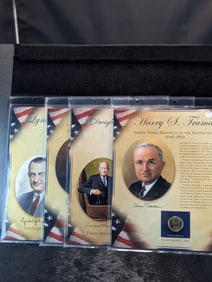 Harry S. Truman, John F. Kennedy, Dwight D. Eisenhower, & Lyndon B. Johnson Coin & Stamp Pages
