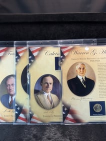 Warren G. Harding, Franklin D. Roosevelt, Herbert Hoover, & Calvin Coolidge Coin & Stamp Pages