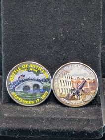 2- Colorized Civil War Kennedy Half Dollars??