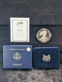 2010-W Proof American Silver Eagle One Ounce Silver $1. OGP/COA