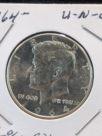 1964 Silver Kennedy Half Dollar - 90% Silver