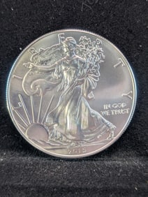 2015 GEM BU American Silver Eagle. One Ounce Silver Dollar