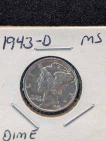 1943-D Mercury Dime - 90% Silver
