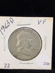 1963-D Franklin Half Dollar. 90% Silver