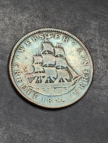 1837-41 Van Buren "Hard Times" Token Webster Presidential Hopeful