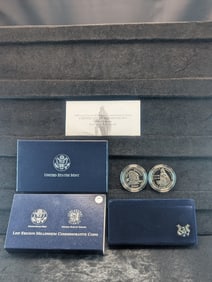 2000 Leif Ericson U.S. & Icelandic Millenium Commemorative 2-Coin Silver Dollar & 1000 Kroner Proof