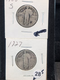 1927 P and 1928 S Standing Liberty Quarters