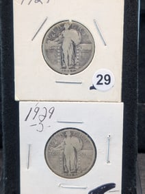 1927 P and 1929 S Standing Liberty Quarters