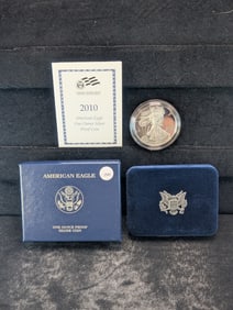 2010-W Proof American Silver Eagle One Ounce Silver $1. OGP/COA