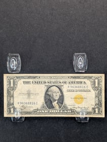1935-A $1 Yellow Seal North Africa Silver Certificate. Bust Of George Washington.