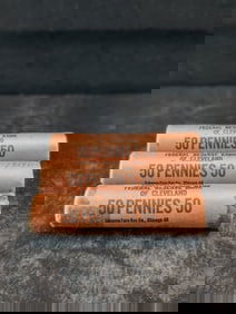 Three 1959-D Brilliant Uncirculated Unopened Federal Reserve Bank Lincoln Head Cent Rolls. 3 Rolls.