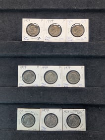 (9) 1979 P Susan B Anthony Dollars