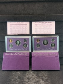 (2 Sets) 1991-S & 1992-S Proof Sets In OGP w/COA