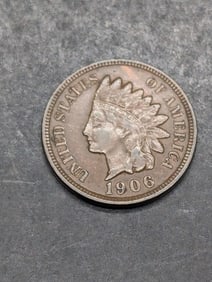 1906 (EF-Full Liberty, Great Feathers) Indian Head Penny, 119 Years Old!