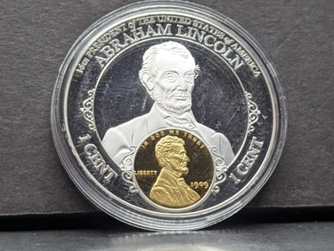 Famous Americans Abraham Lincoln on U.S. Coinage Large Medallion