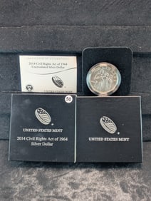 United States Mint 2014 P Civil Rights Act of 1964 Silver Dollar OGP