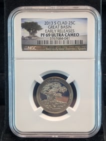 2013-S-CLAD 25-cent GREAT BASIN quarter-NGC-PF-69-ULTRA CAMEO- EARLY RELEASES?