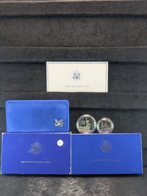 1986-S U.S. Liberty Proof Silver Dollar & Clad Half Dollar Set-OGP?