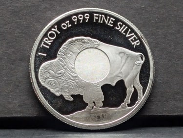 .999 Fine Silver 1 Troy Ounce Buffalo Round, BU