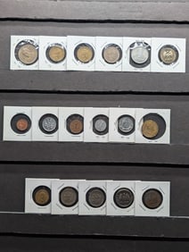 17-World Coins (1942+), Many AU-UNC!