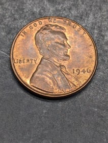 1946 (Au+-Reddish) Lincoln Wheat Cent, 1 Year After WWII, 79 Years Old!