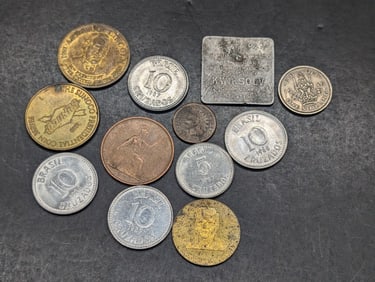 12 Tokens & Coins, Some AU-UNC!