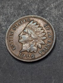 1906 (EF-Full Liberty, Great Feathers) Indian Head Penny, 119 Years Old!