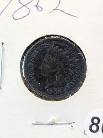 1862 Indian Head Penny Liberty Visible