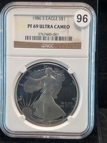 1986 S Proof 69 Ultra Cameo by NGC American Silver Eagle OGP