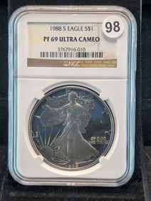 1988 S American Silver Eagle Proof 69 Ultra Cameo