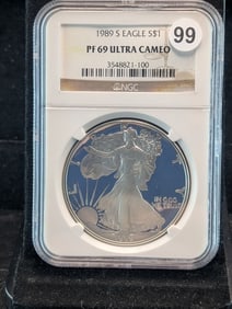 1989 S American Silver Eagle Proof 69 Ultra Cameo