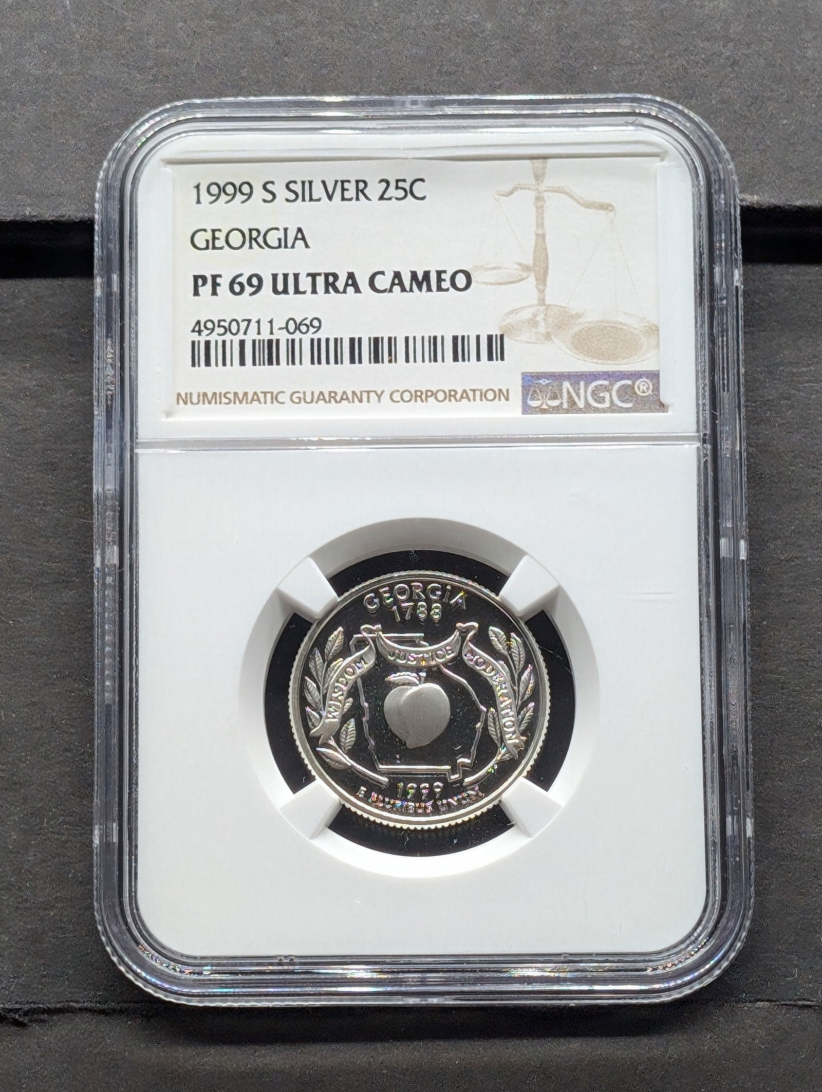 Key Date - 1999-S NGC Proof 69 Ultra Cameo Georgia 90% Silver Statehood Quarter -1788 (1 of 3)