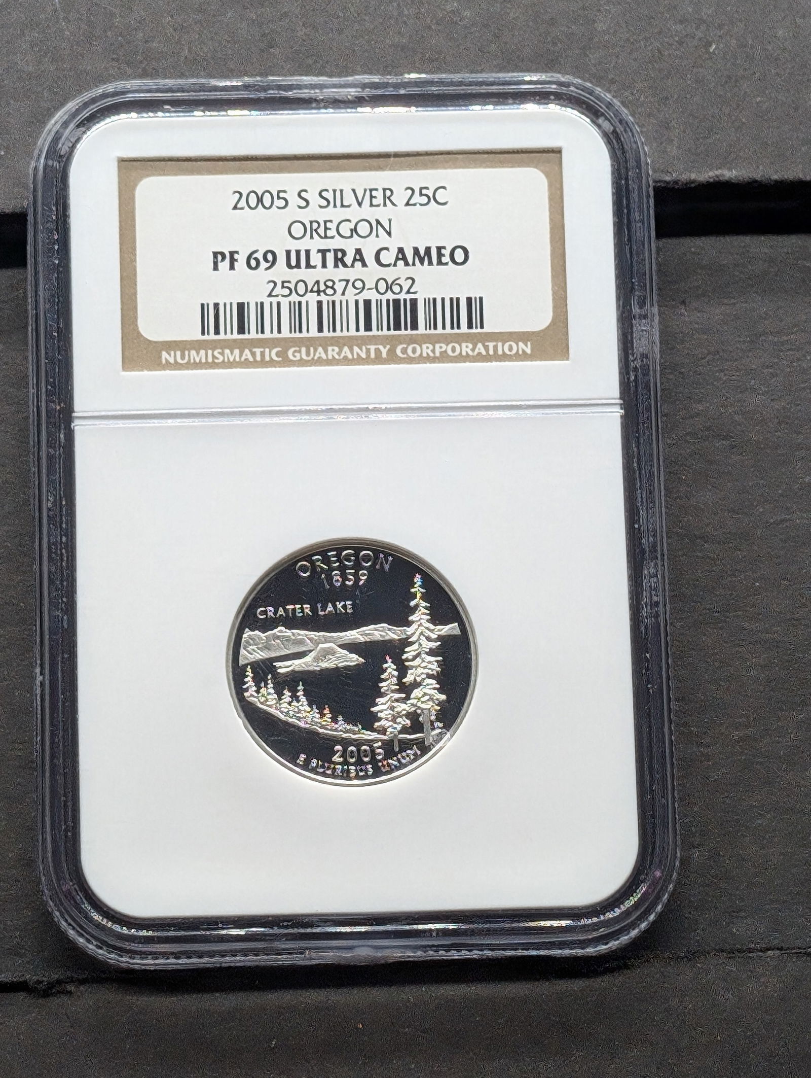 2005-S NGC Proof 69 Ultra Cameo Oregon 90% Silver Statehood Quarter - 1859 Crater Lake (1 of 3)