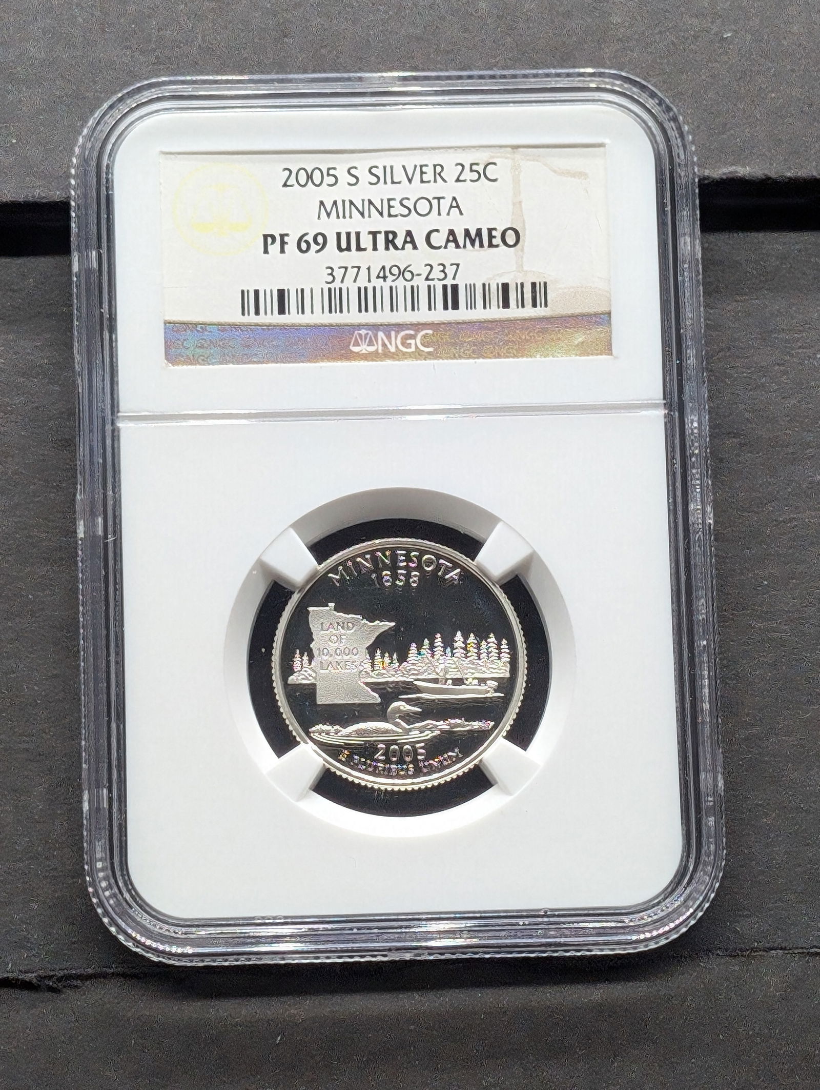 2005-S NGC Proof 69 Ultra Cameo Minnesota 90% Silver Statehood Quarter - 1858 Land of 10,000 Lakes (1 of 3)