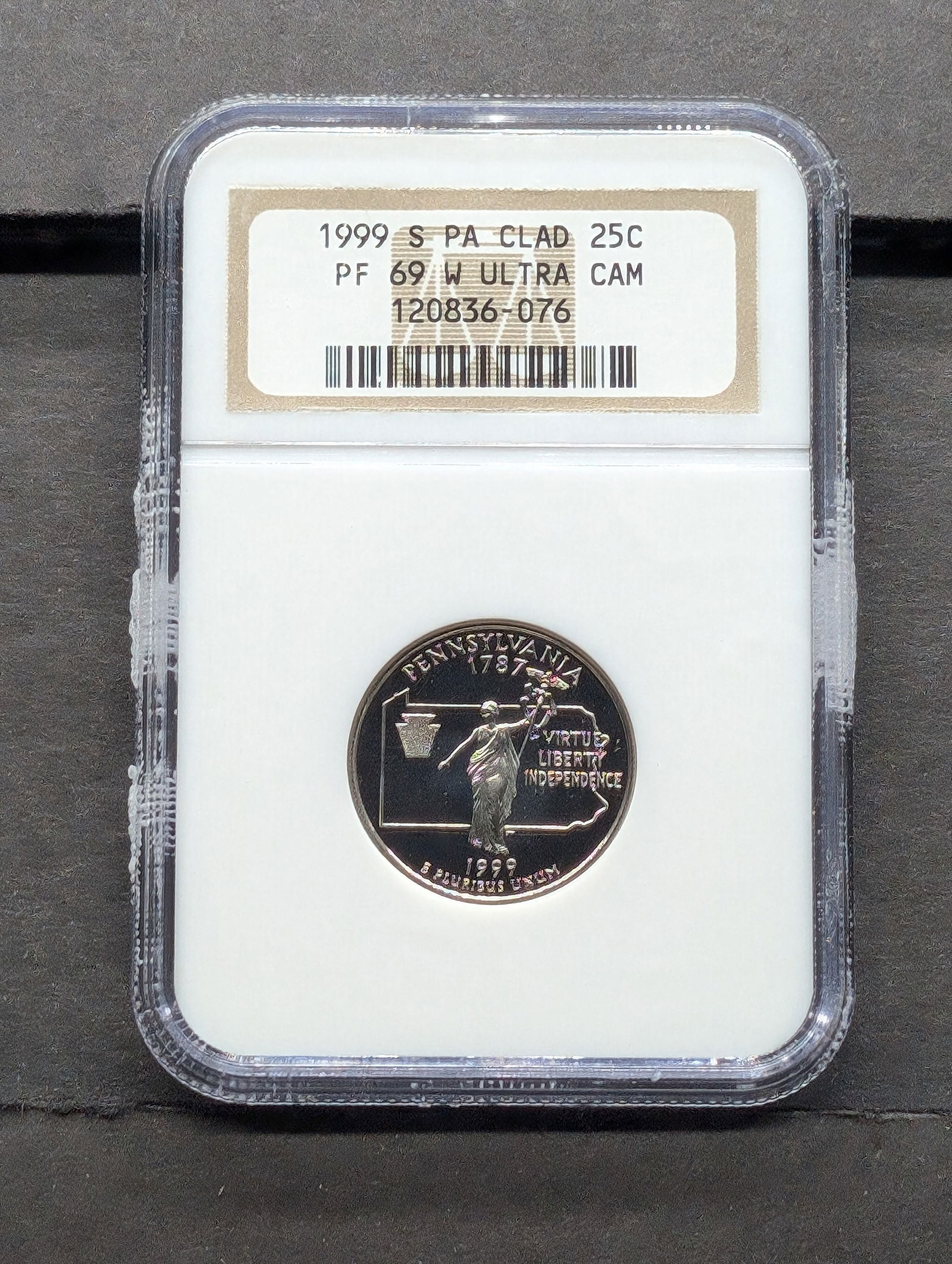 1999-S Proof 69 Ultra Cameo NGC Pennsylvania Clad Washington Statehood Quarter First Year, Key Date! (1 of 3)