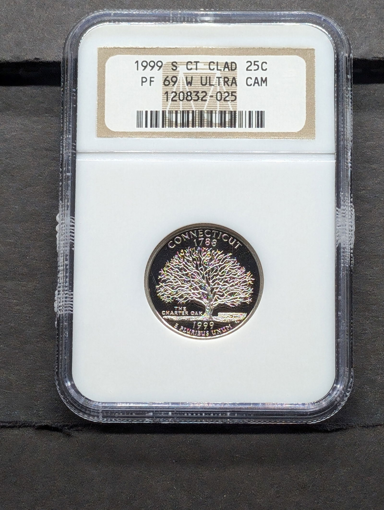 1999-S Proof 69 Ultra Cameo NGC Connecticut Clad Washington Statehood Quarter First Year, Key Date! (1 of 3)