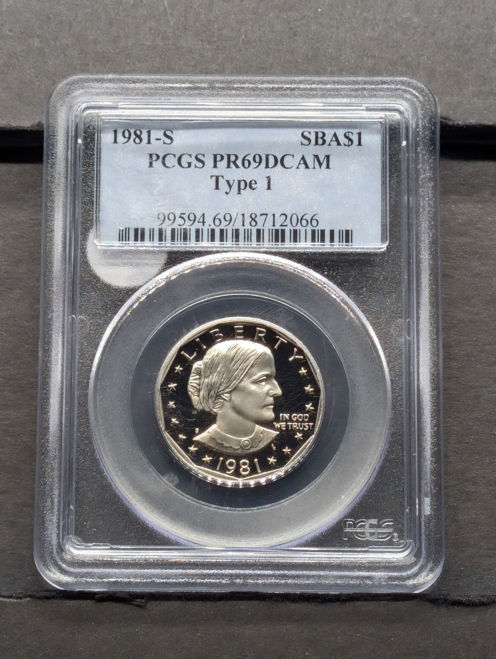 1981-S Susan B. Anthony One Dollar Graded PCGS PR69DCAM Type 1 (1 of 3)