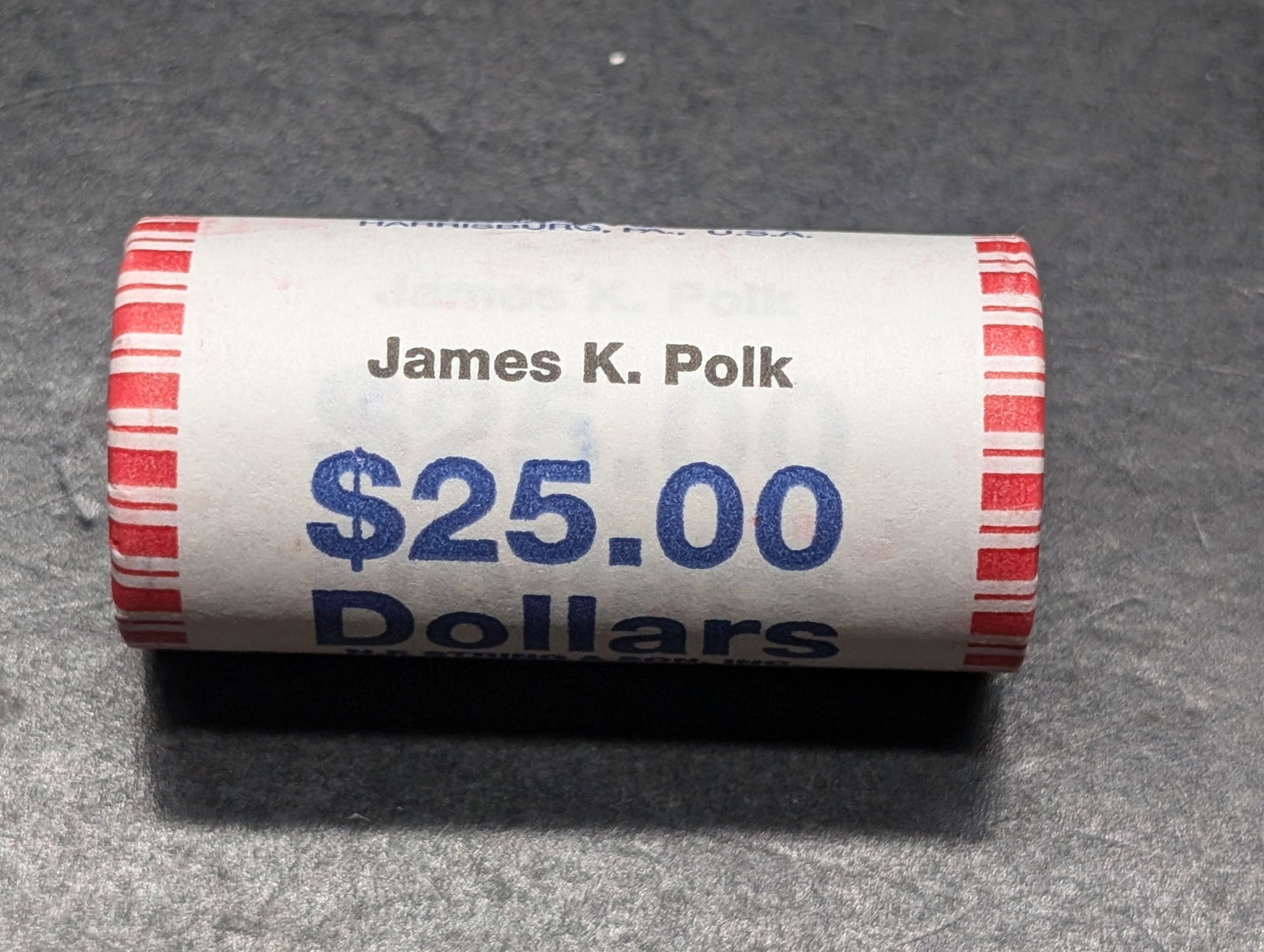 New $25 Roll of 2009 James K. Polk Presidential Dollars in Original Government Wrapper: New $25 Roll of 2009 James K. Polk Presidential Dollars in Original Government Wrapper