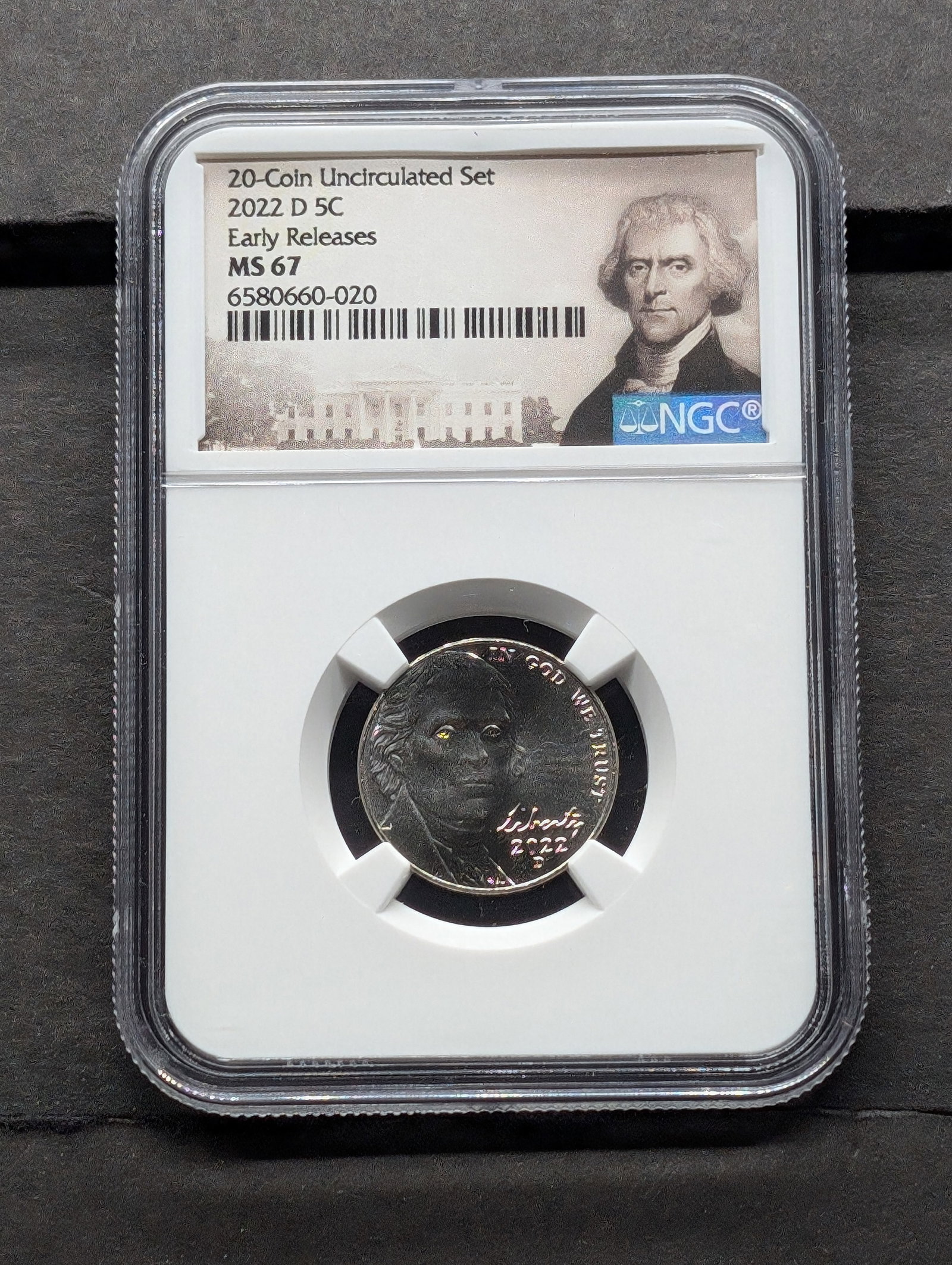 2022-D Jefferson Nickel Graded NGC MS 67: 2022-D Jefferson Nickel Graded NGC MS 67