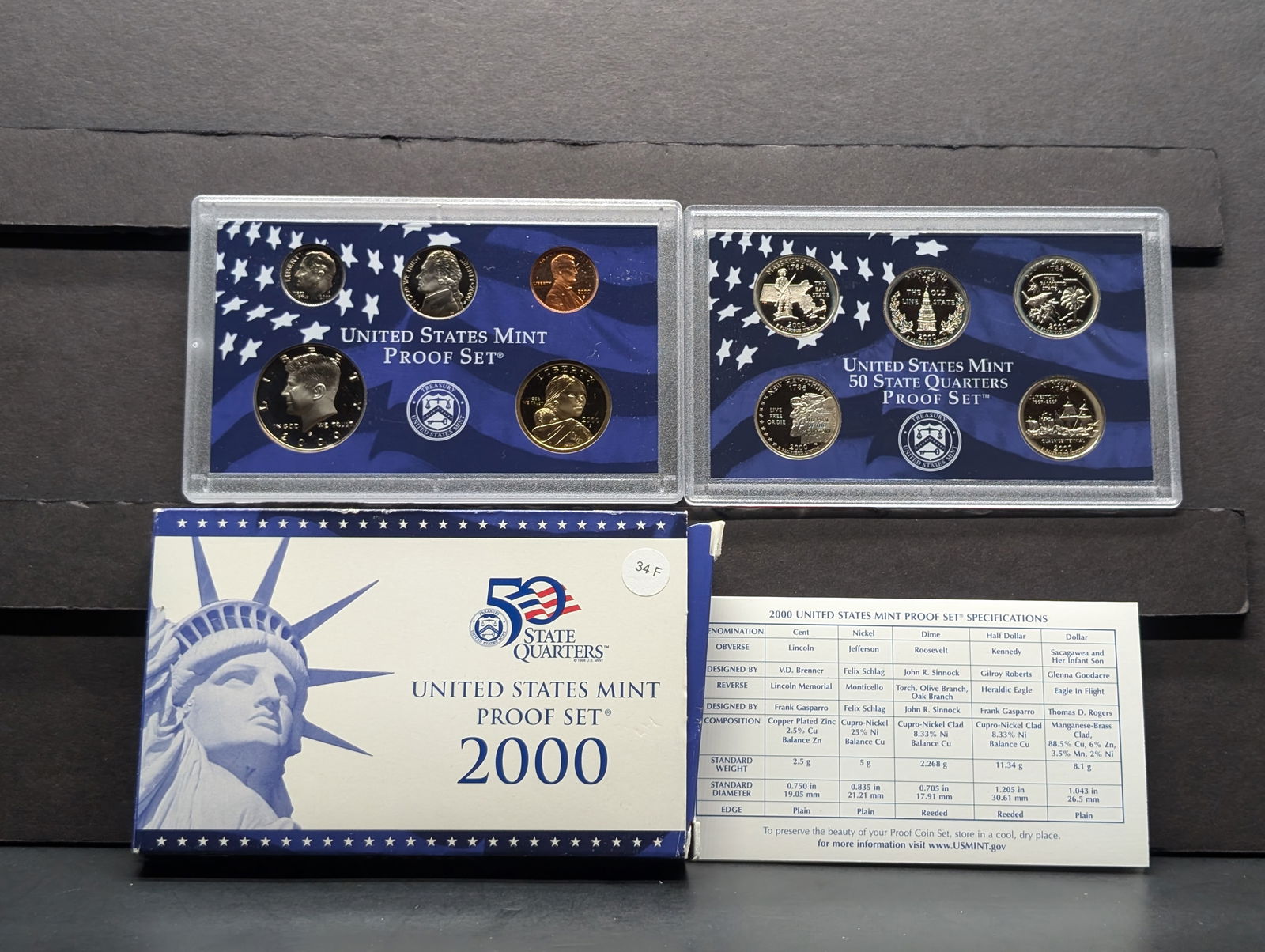 2000-S Millenium Year, U.S. Mint Coin Set - Includes the State Quarters and a Sacagawea Dollar (1 of 7)