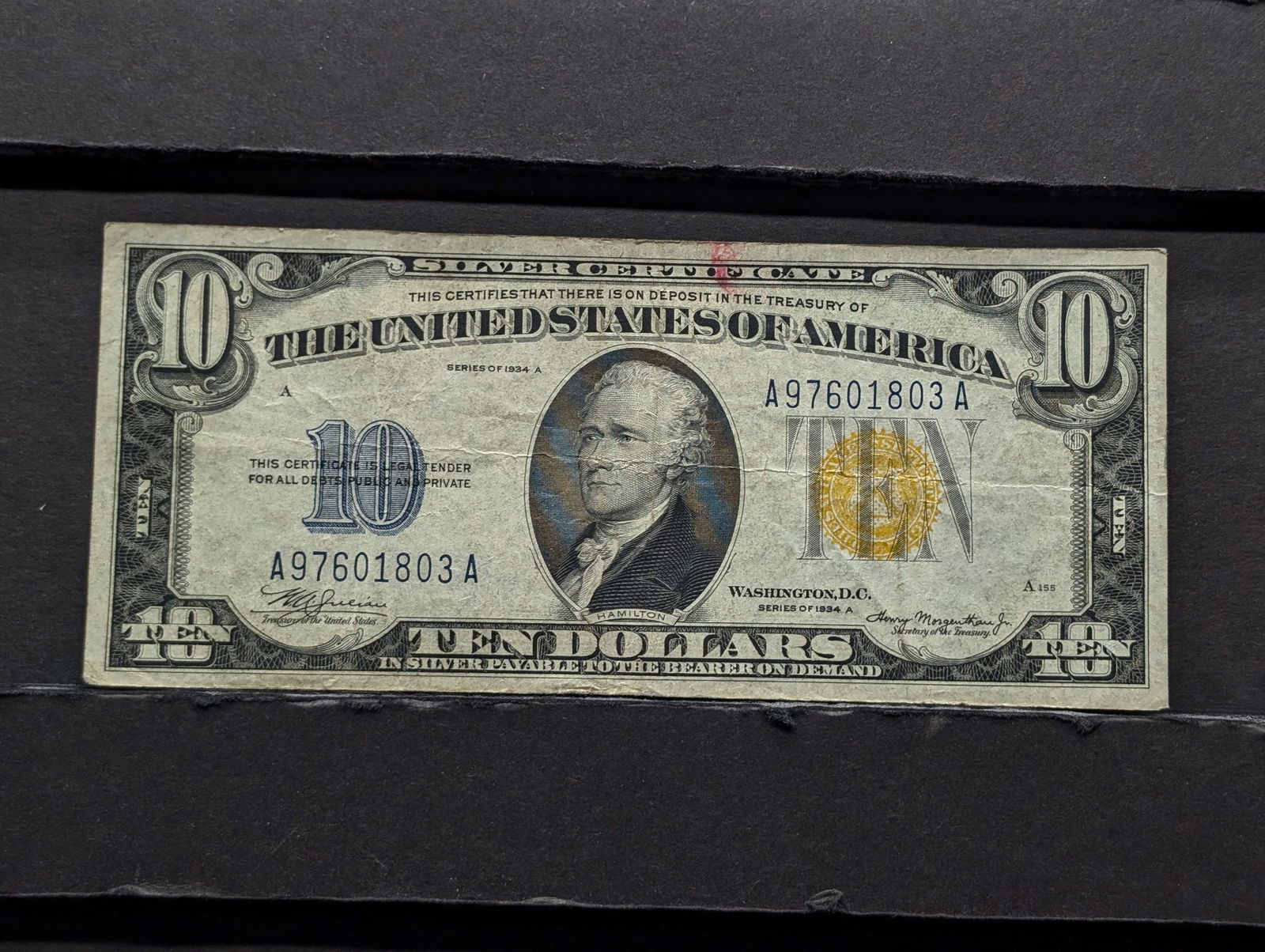 1934-A $10 Silver Certificate - WWII North African Emergency Issue (1 of 3)