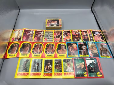 Lot of Rocky & Rambo Trading Cards - Varying Conditions