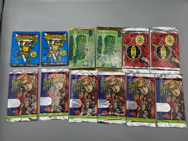 Lot of (12) Assorted 90s & Early 2000s Non-Sports Trading Card Unopened Wax Packs - TMNT, Pukeymon,